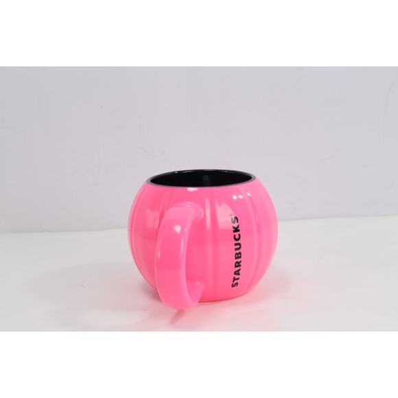 Starbucks Fall 2023 Neon Hot Pink Pumpkin Halloween Ceramic Mug 12oz Coffee Cup - Picture 6 of 14